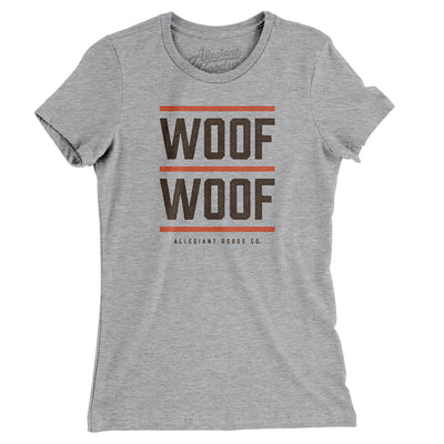 Woof Woof Women's T-Shirt-Heather Grey-Allegiant Goods Co. Vintage Sports Apparel