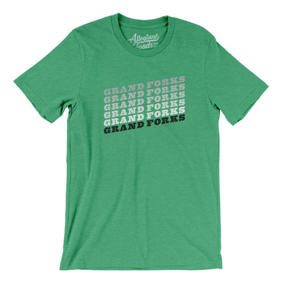 Grand Forks Vintage Repeat Men/Unisex T-Shirt-Heather Kelly-Allegiant Goods Co. Vintage Sports Apparel