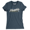 Memphis Retro Women's T-Shirt-Heather Navy-Allegiant Goods Co. Vintage Sports Apparel