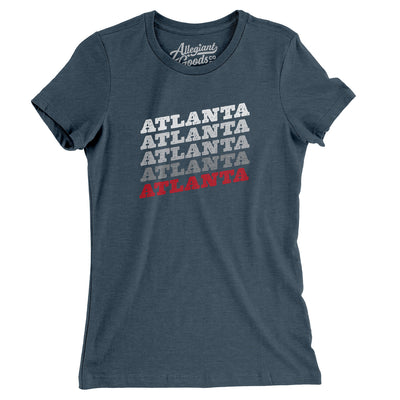 Atlanta Vintage Repeat Women's T-Shirt-Heather Navy-Allegiant Goods Co. Vintage Sports Apparel