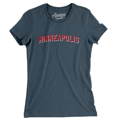 Minneapolis Varsity Women's T-Shirt-Heather Navy-Allegiant Goods Co. Vintage Sports Apparel