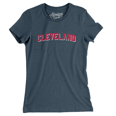 Cleveland Varsity Women's T-Shirt-Heather Navy-Allegiant Goods Co. Vintage Sports Apparel