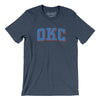 Okc Varsity Men/Unisex T-Shirt-Heather Navy-Allegiant Goods Co. Vintage Sports Apparel