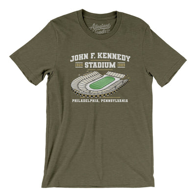 John F. Kennedy Stadium Men/Unisex T-Shirt-Heather Olive-Allegiant Goods Co. Vintage Sports Apparel