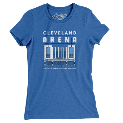 Cleveland Arena Women's T-Shirt-Heather True Royal-Allegiant Goods Co. Vintage Sports Apparel