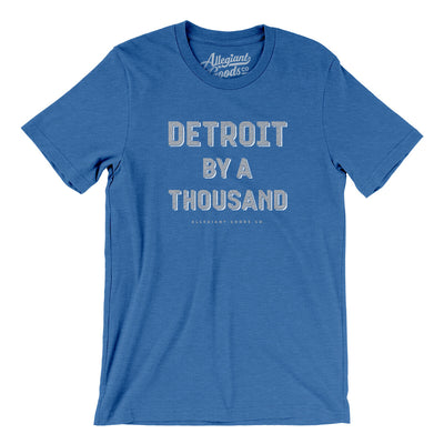 Detroit Football By A Thousand Men/Unisex T-Shirt-Heather True Royal-Allegiant Goods Co. Vintage Sports Apparel