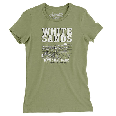 White Sands National Park Women's T-Shirt-Light Olive-Allegiant Goods Co. Vintage Sports Apparel