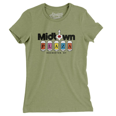 Rochester Midtown Plaza Women's T-Shirt-Light Olive-Allegiant Goods Co. Vintage Sports Apparel