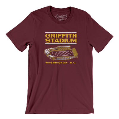 Griffith Stadium Men/Unisex T-Shirt-Maroon-Allegiant Goods Co. Vintage Sports Apparel