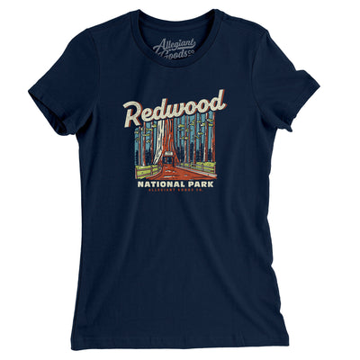 Redwood National Park Women's T-Shirt-Midnight Navy-Allegiant Goods Co. Vintage Sports Apparel