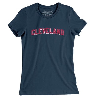 Cleveland Varsity Women's T-Shirt-Navy-Allegiant Goods Co. Vintage Sports Apparel