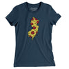 New Jersey Pizza State Women's T-Shirt-Navy-Allegiant Goods Co. Vintage Sports Apparel