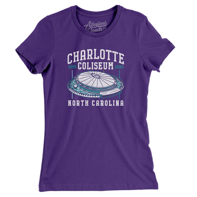 Charlotte Coliseum Women's T-Shirt-Purple Rush-Allegiant Goods Co. Vintage Sports Apparel