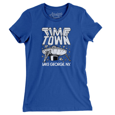 Lake George Time Town Women's T-Shirt-Royal-Allegiant Goods Co. Vintage Sports Apparel