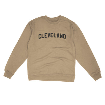 Cleveland Varsity Midweight Crewneck Sweatshirt-Sandstone-Allegiant Goods Co. Vintage Sports Apparel