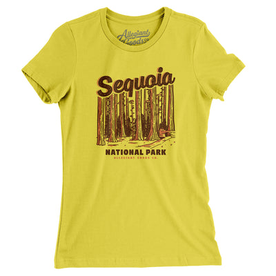 Sequoia National Park Women's T-Shirt-Vibrant Yellow-Allegiant Goods Co. Vintage Sports Apparel