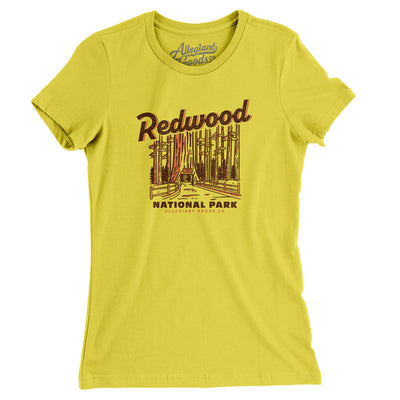 Redwood National Park Women's T-Shirt-Vibrant Yellow-Allegiant Goods Co. Vintage Sports Apparel
