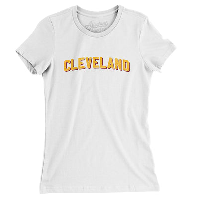 Cleveland Varsity Women's T-Shirt-White-Allegiant Goods Co. Vintage Sports Apparel