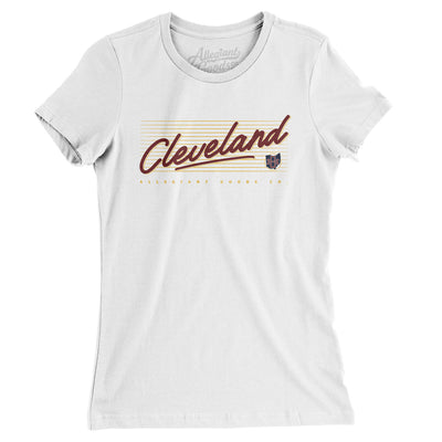 Cleveland Retro Women's T-Shirt-White-Allegiant Goods Co. Vintage Sports Apparel