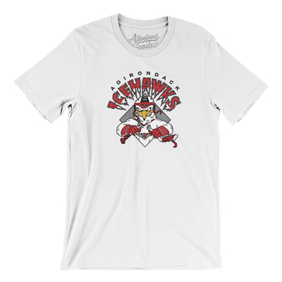 Adirondack Icehawks Men/Unisex T-Shirt-White-Allegiant Goods Co. Vintage Sports Apparel