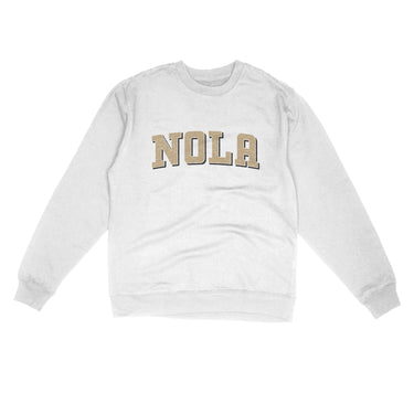 Nola Varsity Midweight Crewneck Sweatshirt-White-Allegiant Goods Co. Vintage Sports Apparel