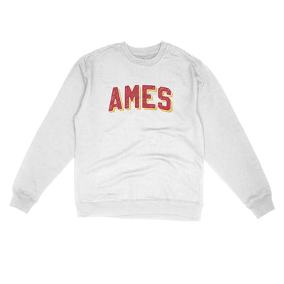 Ames Varsity Midweight Crewneck Sweatshirt-White-Allegiant Goods Co. Vintage Sports Apparel