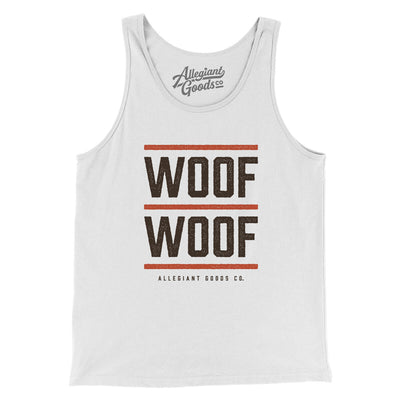 Woof Woof Men/Unisex Tank Top-White-Allegiant Goods Co. Vintage Sports Apparel