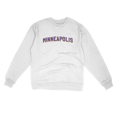 Minneapolis Varsity Midweight Crewneck Sweatshirt-White-Allegiant Goods Co. Vintage Sports Apparel