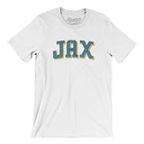 Jax Varsity Men/Unisex T-Shirt-White-Allegiant Goods Co. Vintage Sports Apparel