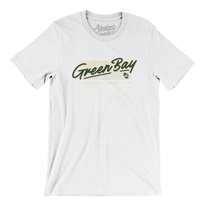 Green Bay Retro Men/Unisex T-Shirt-White-Allegiant Goods Co. Vintage Sports Apparel