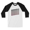 Missoula Vintage Repeat Men/Unisex Raglan 3/4 Sleeve T-Shirt-White|Black-Allegiant Goods Co. Vintage Sports Apparel