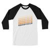 Knoxville Vintage Repeat Men/Unisex Raglan 3/4 Sleeve T-Shirt-White|Black-Allegiant Goods Co. Vintage Sports Apparel