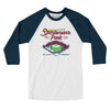 Sportsmans Park St. Louis Men/Unisex Raglan 3/4 Sleeve T-Shirt-White|Navy-Allegiant Goods Co. Vintage Sports Apparel