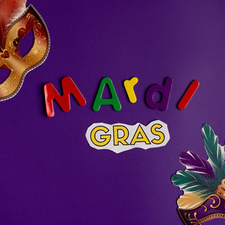 Gras party ideas + Mardi Gras masks + party decor + party favors