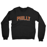 Philly Varsity Midweight Crewneck Sweatshirt-Black-Allegiant Goods Co. Vintage Sports Apparel