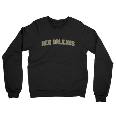 New Orleans Varsity Midweight Crewneck Sweatshirt-Black-Allegiant Goods Co. Vintage Sports Apparel