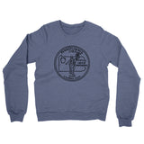 Pennsylvania State Quarter Midweight French Terry Crewneck Sweatshirt-Denim Heather-Allegiant Goods Co. Vintage Sports Apparel