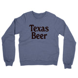 Texas Beer Midweight French Terry Crewneck Sweatshirt-Denim Heather-Allegiant Goods Co. Vintage Sports Apparel