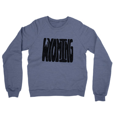 Wyoming State Shape Text Midweight French Terry Crewneck Sweatshirt-Allegiant Goods Co. Vintage Sports Apparel