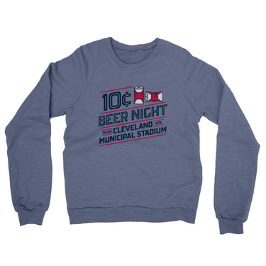 10 Cent Beer Night Midweight French Terry Crewneck Sweatshirt-Allegiant Goods Co. Vintage Sports Apparel