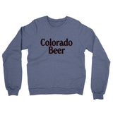 Colorado Beer Midweight French Terry Crewneck Sweatshirt-Denim Heather-Allegiant Goods Co. Vintage Sports Apparel