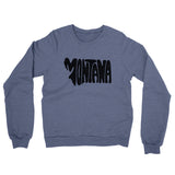 Montana State Shape Text Midweight French Terry Crewneck Sweatshirt-Allegiant Goods Co. Vintage Sports Apparel