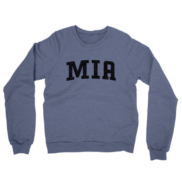 Mia Varsity Midweight Crewneck Sweatshirt-Denim Heather-Allegiant Goods Co. Vintage Sports Apparel