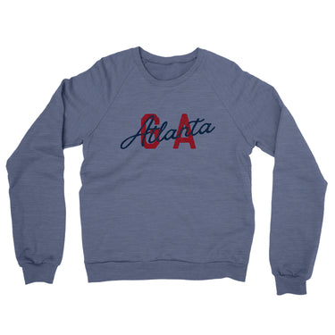 Atlanta Ga Overprinted Midweight French Terry Crewneck Sweatshirt-Allegiant Goods Co. Vintage Sports Apparel