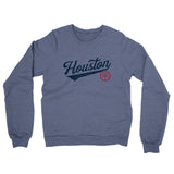 Houston Vintage Script Midweight French Terry Crewneck Sweatshirt-Allegiant Goods Co. Vintage Sports Apparel