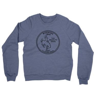 Wyoming State Quarter Midweight French Terry Crewneck Sweatshirt-Allegiant Goods Co. Vintage Sports Apparel