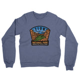 Zion National Park Badge Midweight French Terry Crewneck Sweatshirt-Allegiant Goods Co. Vintage Sports Apparel