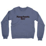 Massachusetts Beer Midweight French Terry Crewneck Sweatshirt-Denim Heather-Allegiant Goods Co. Vintage Sports Apparel