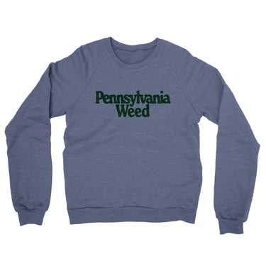 Pennsylvania Weed Midweight French Terry Crewneck Sweatshirt-Denim Heather-Allegiant Goods Co. Vintage Sports Apparel
