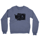 Washington State Shape Text Midweight French Terry Crewneck Sweatshirt-Allegiant Goods Co. Vintage Sports Apparel
